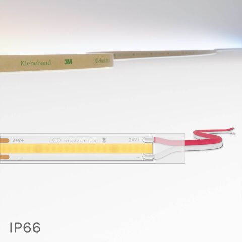 Produktbild vom kaltweißen  COB LED Streifen im IP66 Silikonschlauch