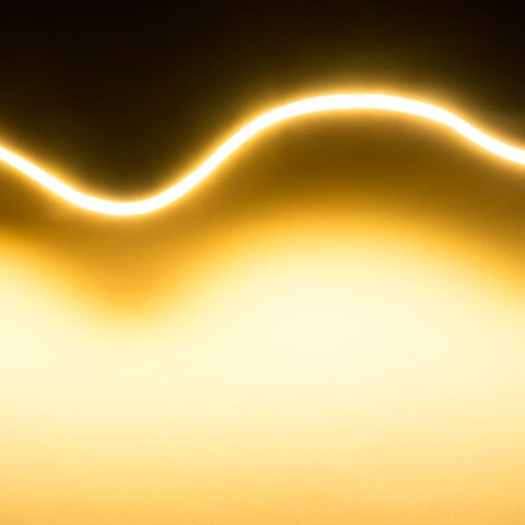 2700K warmweiß leuchtender COB LED Streifen 12730 mit 8mm Breite, LED Streifen ist flexibel und zu einer Lichtwelle gelegt