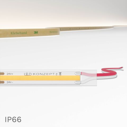 Produktbild vom neutralweißen COB LED Streifen im IP66 Silikonschlauch