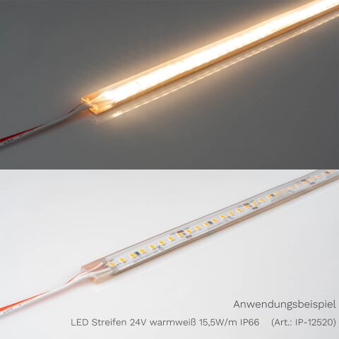 LED Streifen  24V  weiß  15,5W/m  warmweiß 3000K  IP66