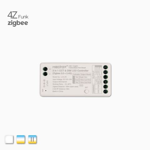 Draufsicht auf ZIGBEE und 4Z Funk Controller für CCT LED Streifen