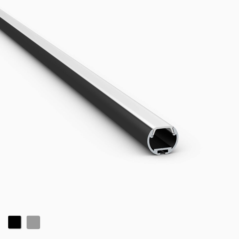 Produktbild vom LED Alu Profil RKP in schwarz mit opaler Abdeckung