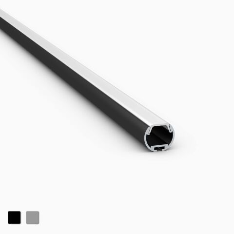 Produktbild vom LED Alu Profil RKP in schwarz mit opaler Abdeckung