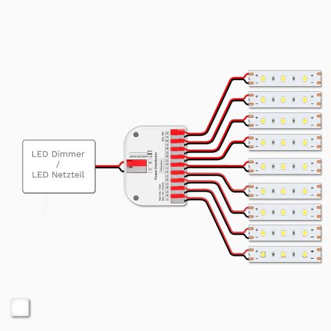 LED Verteiler mit Hebelklemmen, 9-fach, 5-48V
