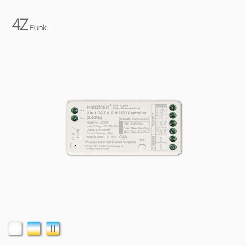 Draufsicht auf Wifi und 4Z Funk Controller für CCT LED Streifen