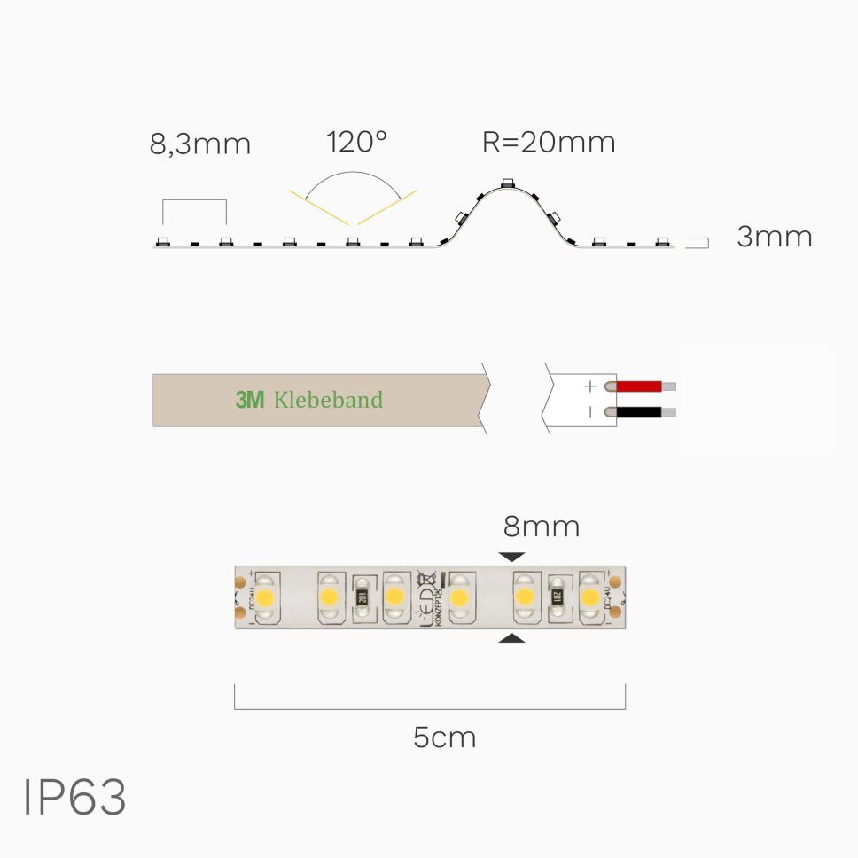 LED Streifen IP63 24V 48W warmweiß 3000K wasserbes, 44,50 €