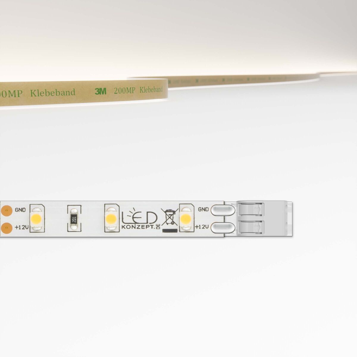 LED Streifen, neutralweiß, 12V 24W 4500K, 1m Klemm, 9,70 €