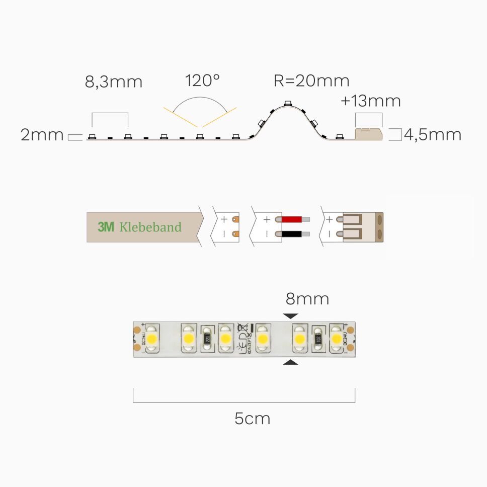 LED Streifen weiß, kaltweiß, 24V, 3,5m, 48,30 €