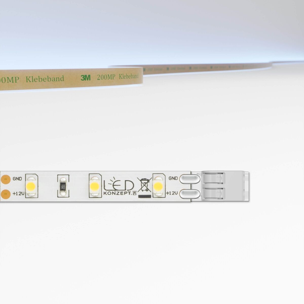 LED Streifen, kaltweiß, 12V 24W 6500K, 0,5m, Klemm, 5,80 €