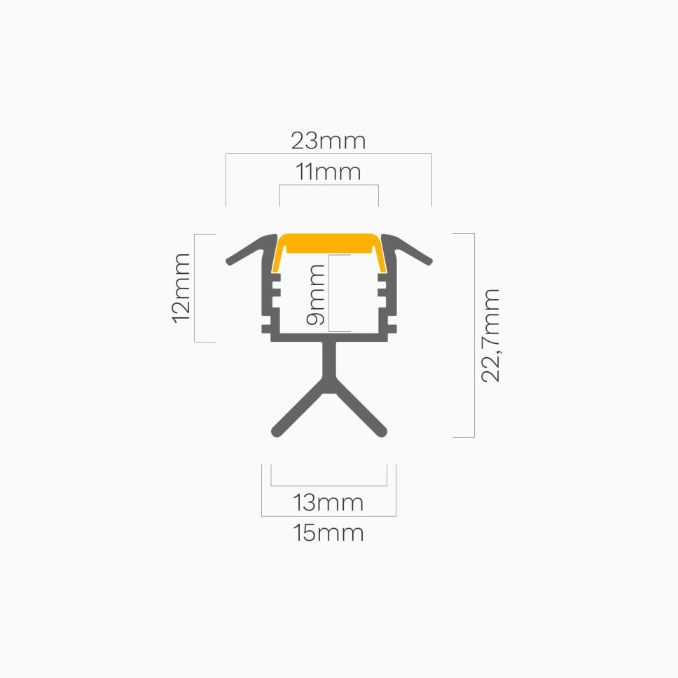 LED Alu Profil POR eloxiert, 100cm inkl. Abdeckung, 16,00 €