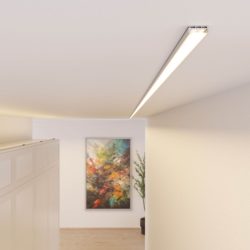 LED Alu Profil GIZA eloxiert, 300cm inkl. Abdeckung HS klar