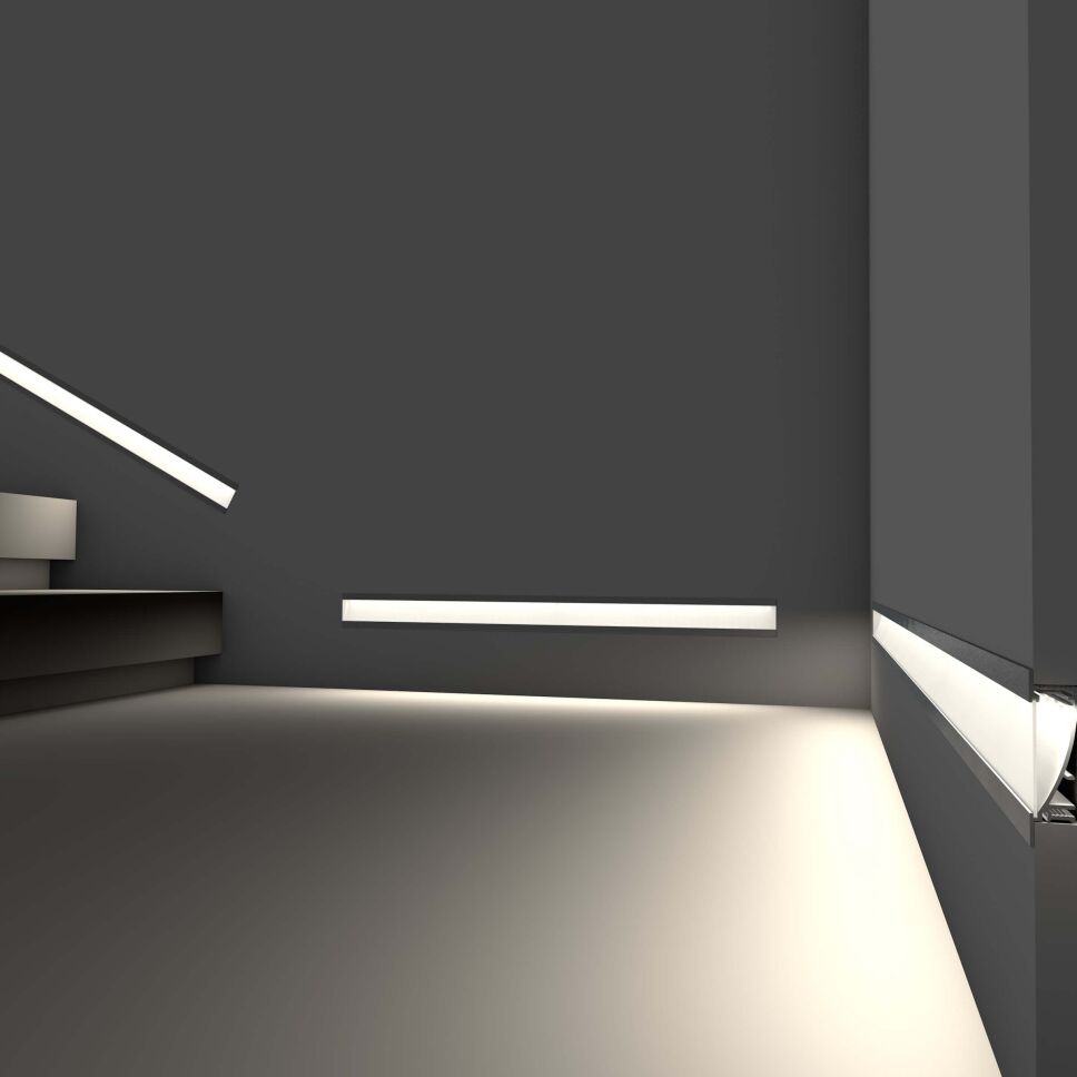 LED Alu Einbauprofil mit breiter opaler Abdeckung,, 28,00 €