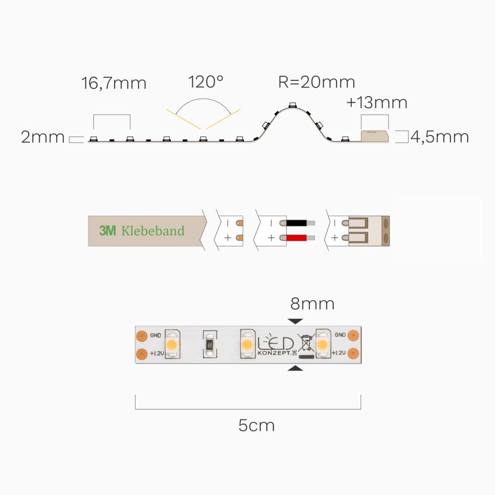 LED Streifen mit Wohnraumlicht in farbecht CRI90, , 43,99 €