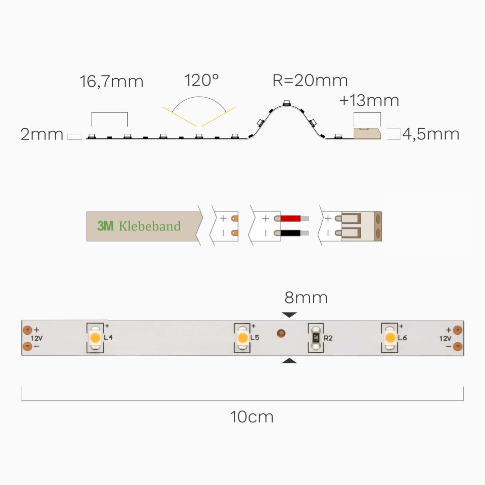 LED Streifen mit sparsamen 2W pro Meter, 2700K ww,, 24,50 €