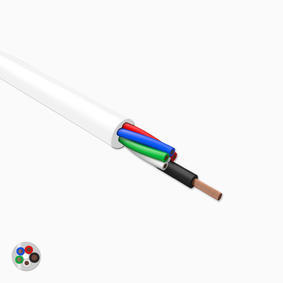 farblich kodiertes RGBW LED Kabel mit weißer...