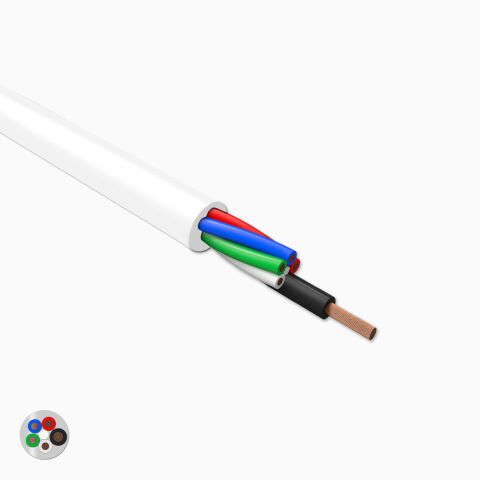farblich kodiertes RGBW LED Kabel mit weißer Ummantelung