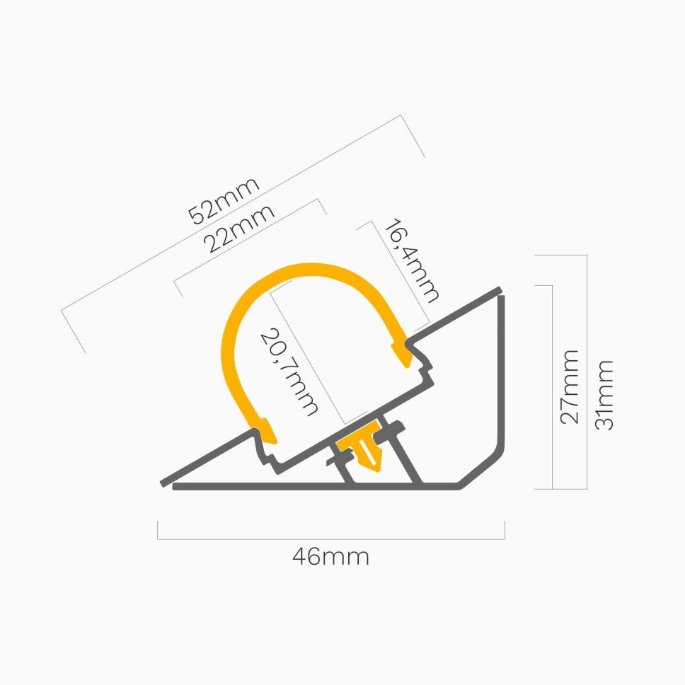 LED Alu Profil LOC-R eloxiert, 100cm inkl. runder , 30,90 €
