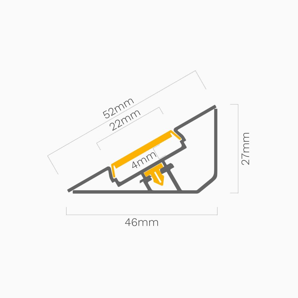LED Alu Profil LOC eloxiert, 200cm inkl. Abdeckung, 51,80 €