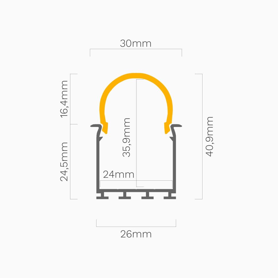 LED Alu Profil LOKOM-R eloxiert, 100cm inkl. runde, 26,40 €