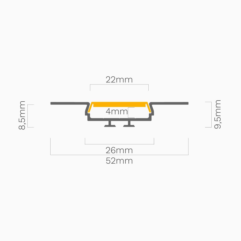 LED Alu Profil OPAC eloxiert, 250cm inkl. Abdeckun, 42,25 €