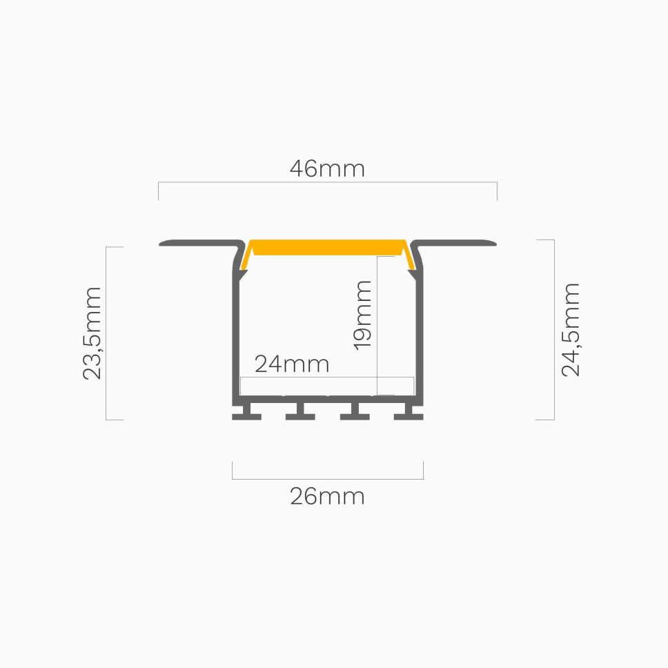 tiefes LED Alu Decken-Profil mit klarer Abdeckung , 38,10 €