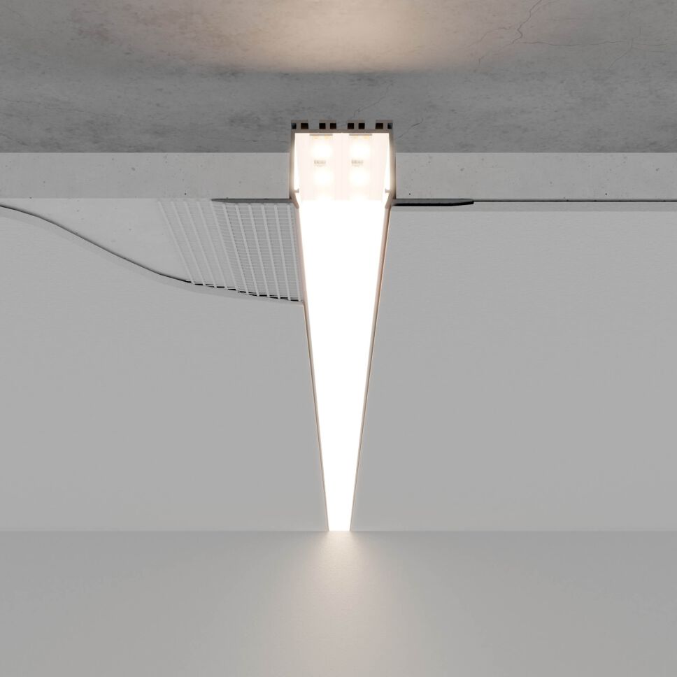 Querschnitt mit Bemaßung vom LED Alu Profil KOZEL, schematische Darstellung