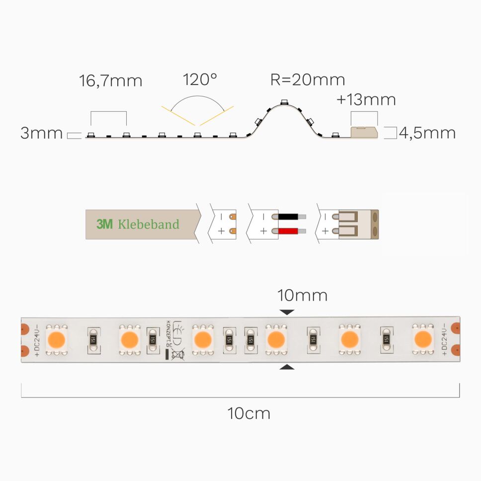 LED Strip 24V mit amberfarbenden Licht gelb-orange, 80,10 €