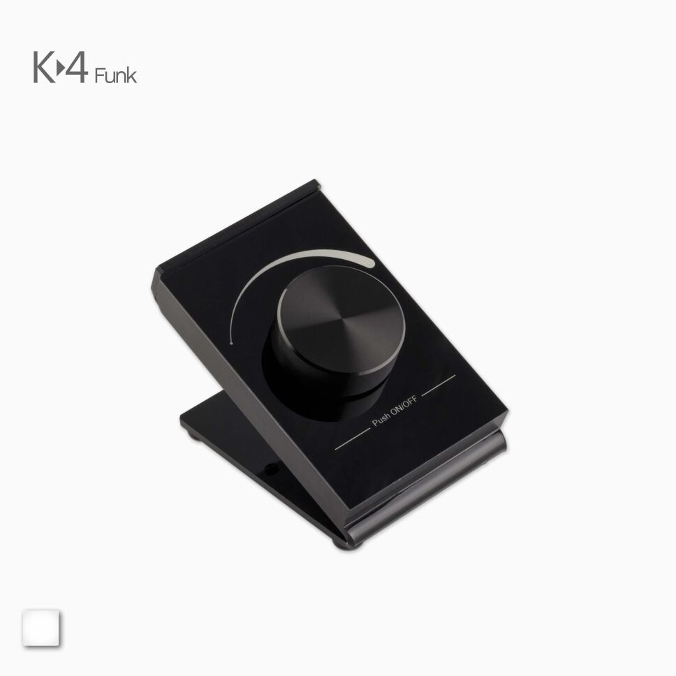 Produktbild vom K-4 Funk Tisch-Dimmer in schwarz mir Drehrad