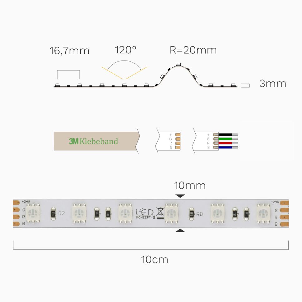 RGB LED Streifen mit 24V für bunte Beleuchtungen, , 35,60 €