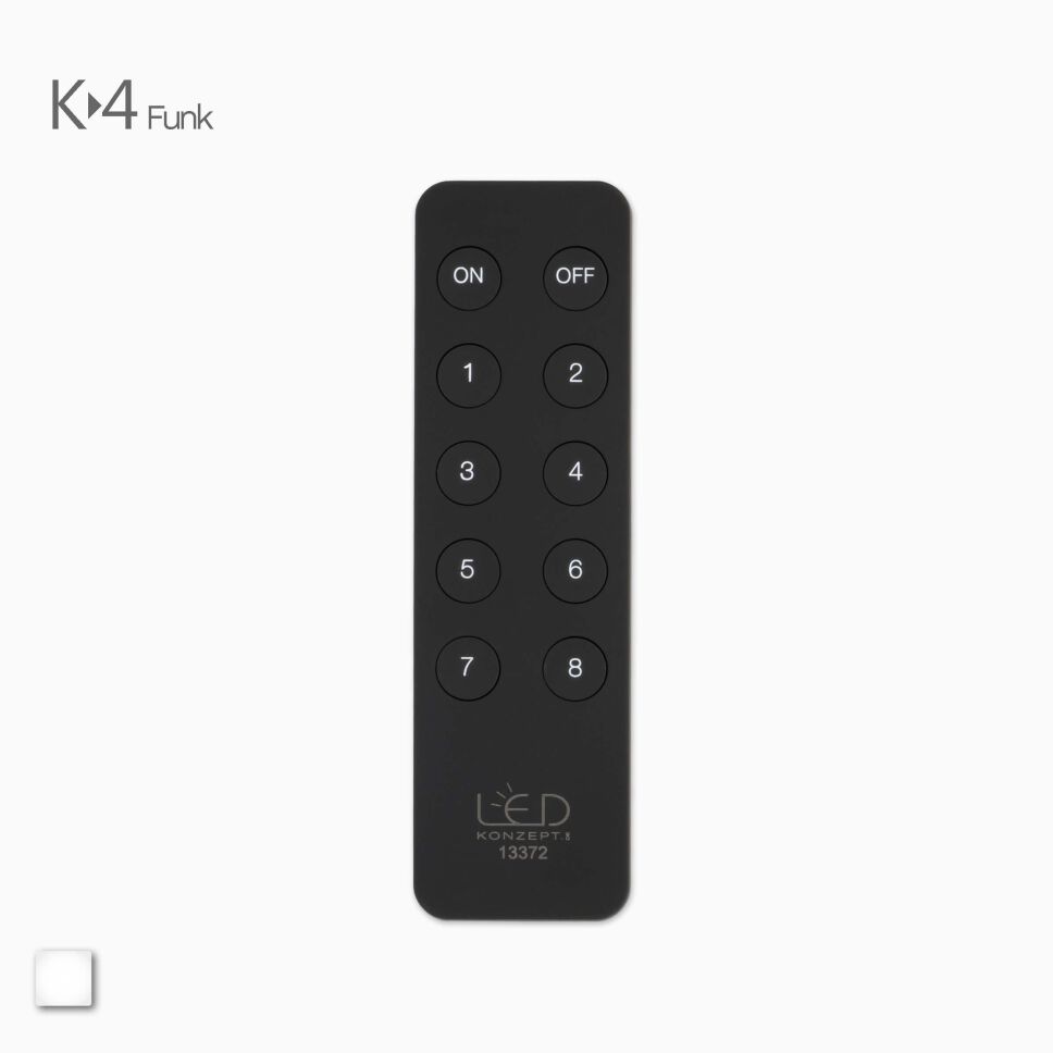 Produktbild der schwarzen K-4 LED Funk Fernbedienung zur...
