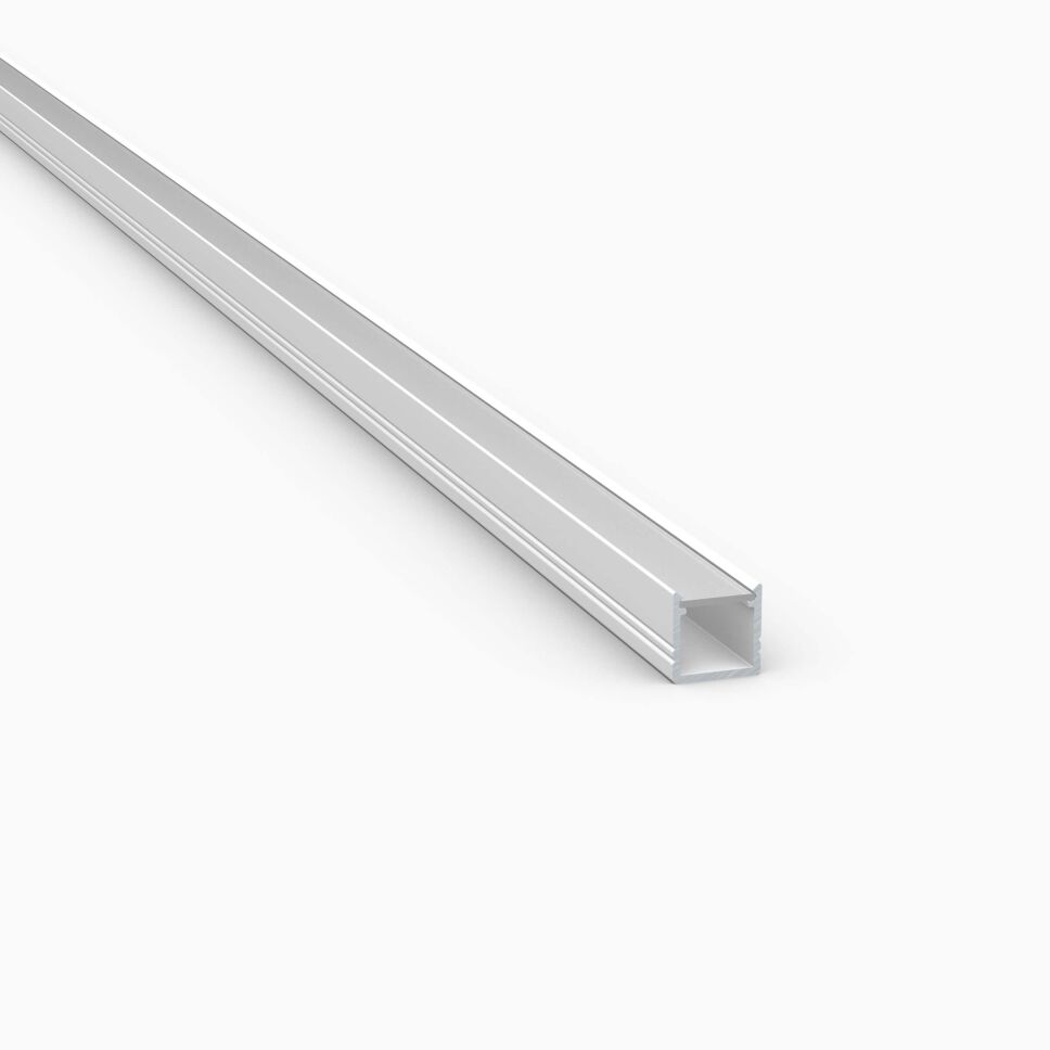 Produktbild vom LED Alu Profil S10 in pulverbeschichtet weiß mit satinierter Abdeckung