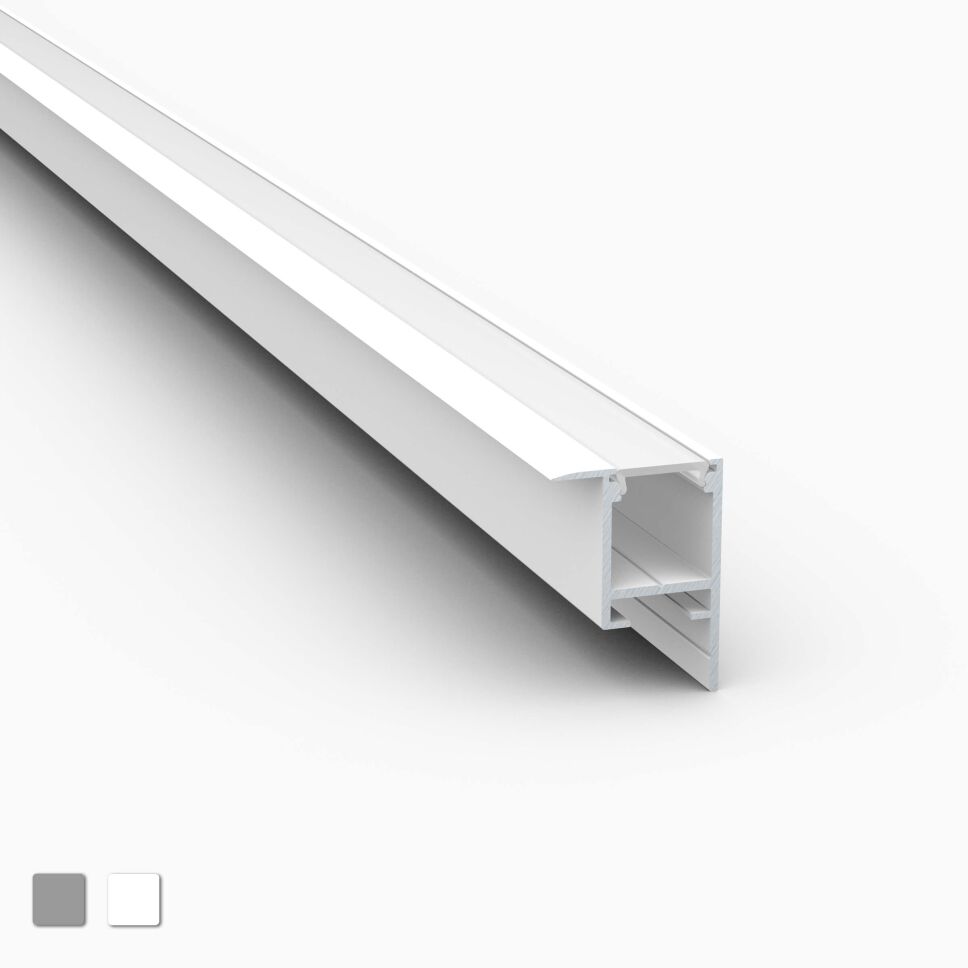1m weißes ALU Profil/Leiste "S-LINE" für LED Streifen mit Abdeckung OPAL 