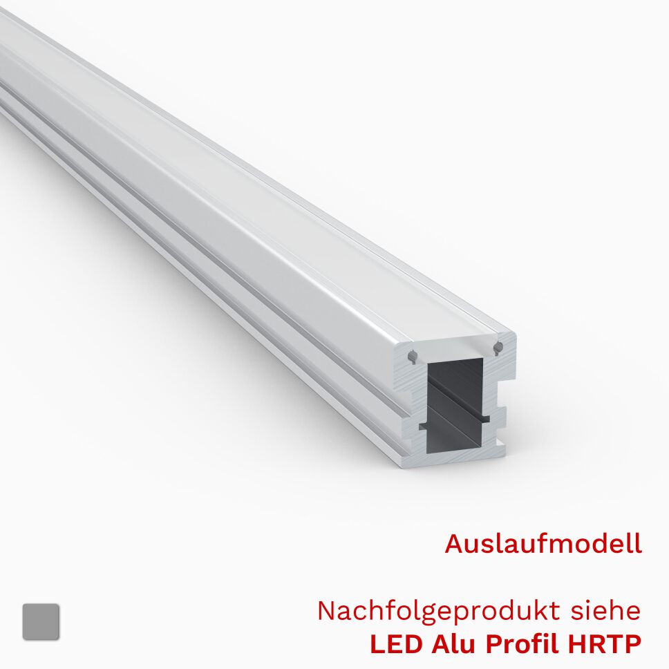 Produktbild vom tiefen und trittfesten LED Alu Profil HRT auf grauem Hintergrund