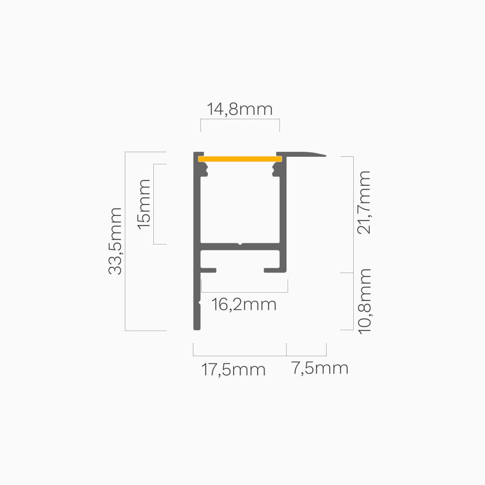 LED Alu Einlassprofil einseitig, opale Abdeckung, , 25,00 €