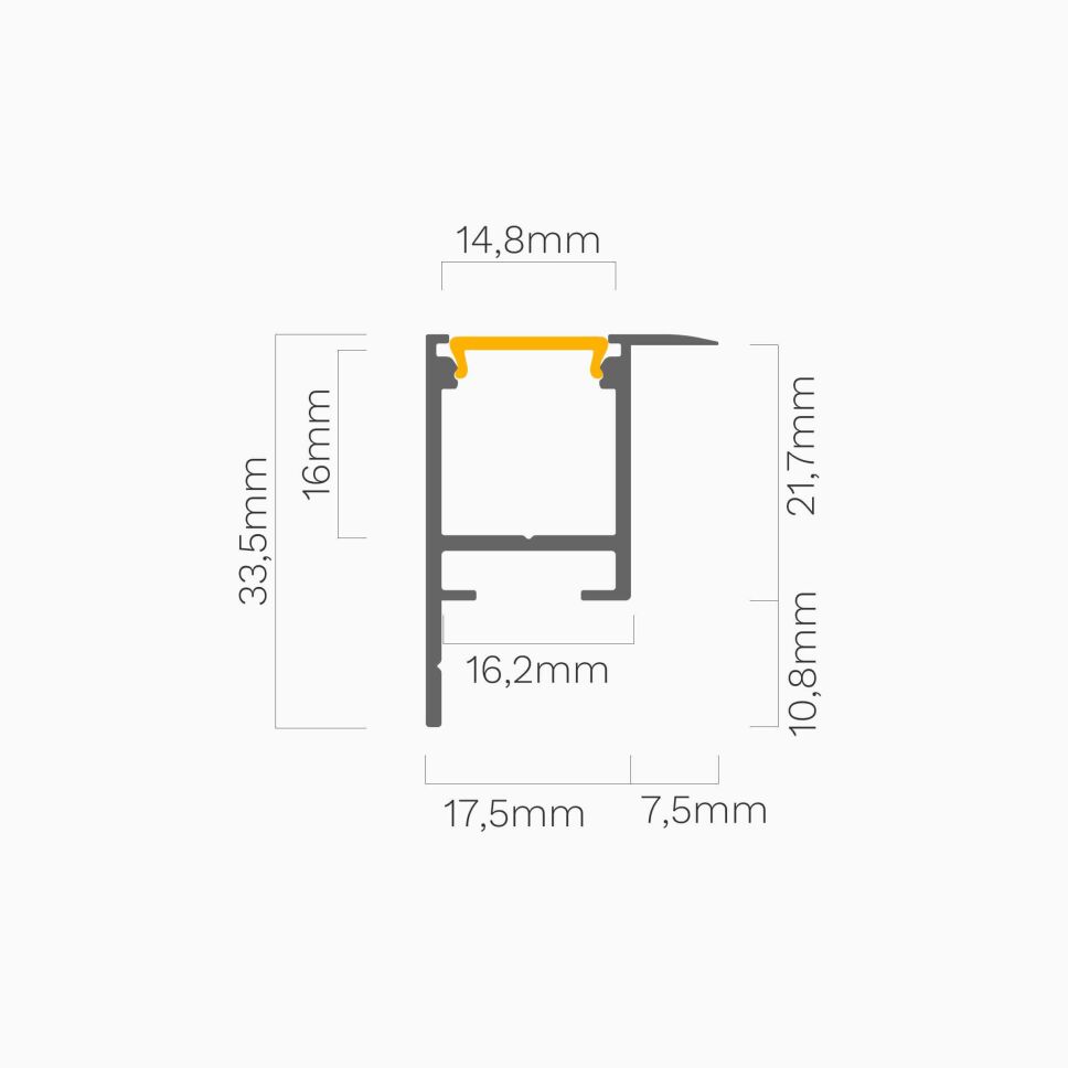 LED Alu Einlassprofil einseitig, opale Abdeckung, , 37,50 €