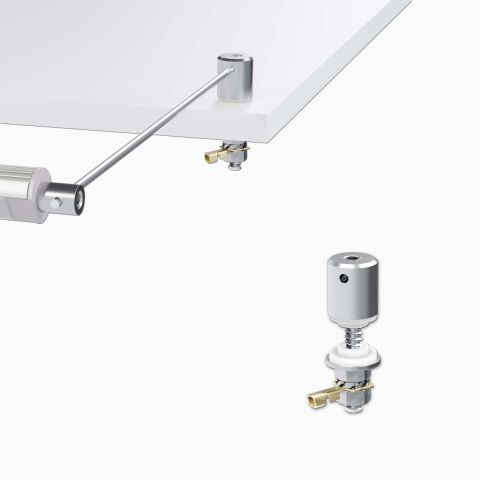 Befestiger für LED Alu Profile an Platten und Regalbögen, quer