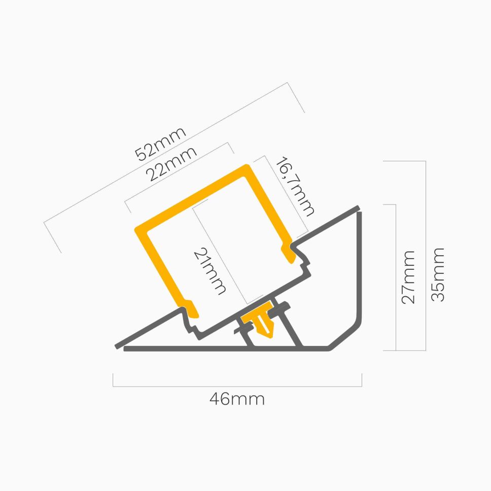 LED Alu Profil LOC-E eloxiert, 49,5cm inkl. satini, 15,95 €
