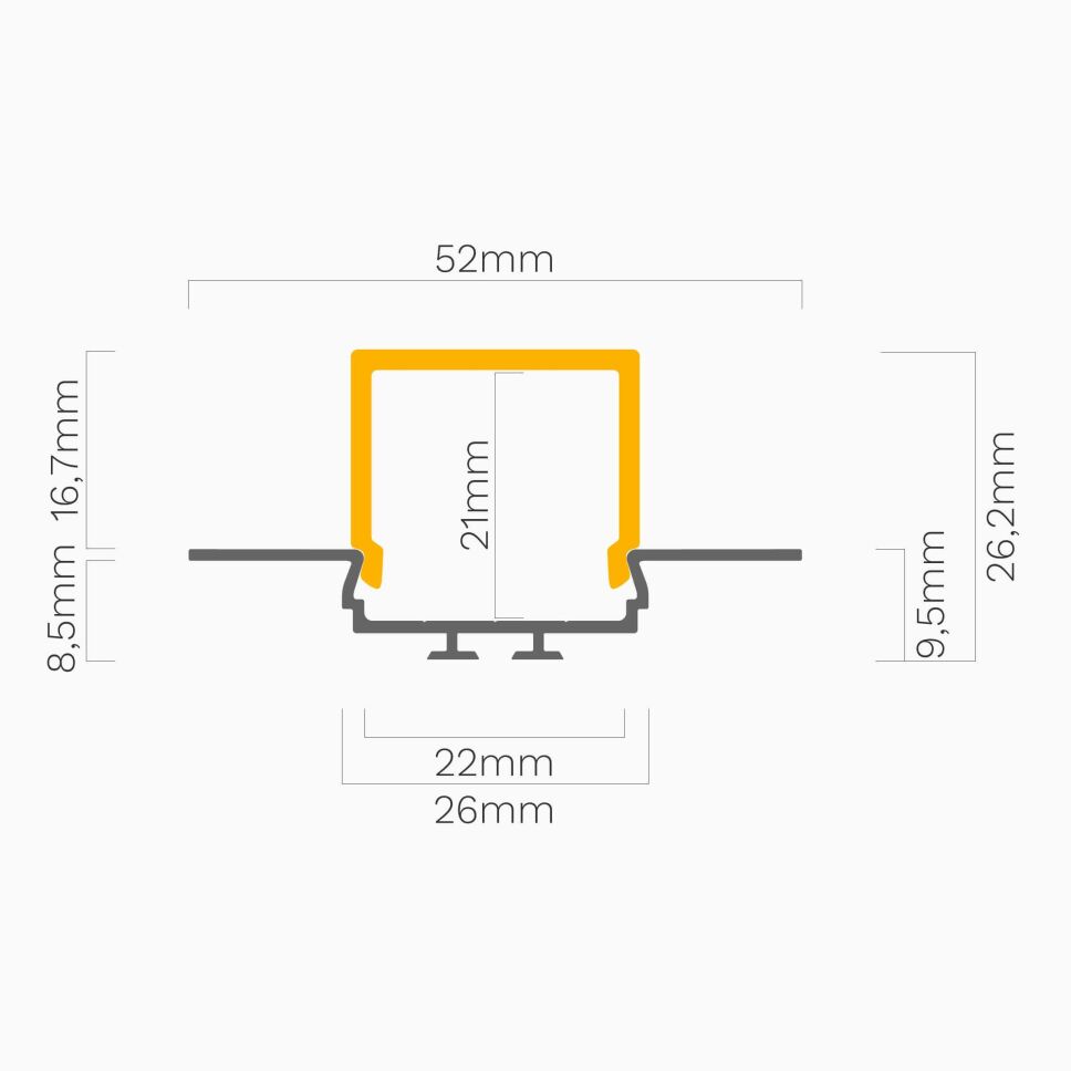 LED Alu Profil OPAC-E eloxiert, 100cm inkl. opaler, 22,90 €