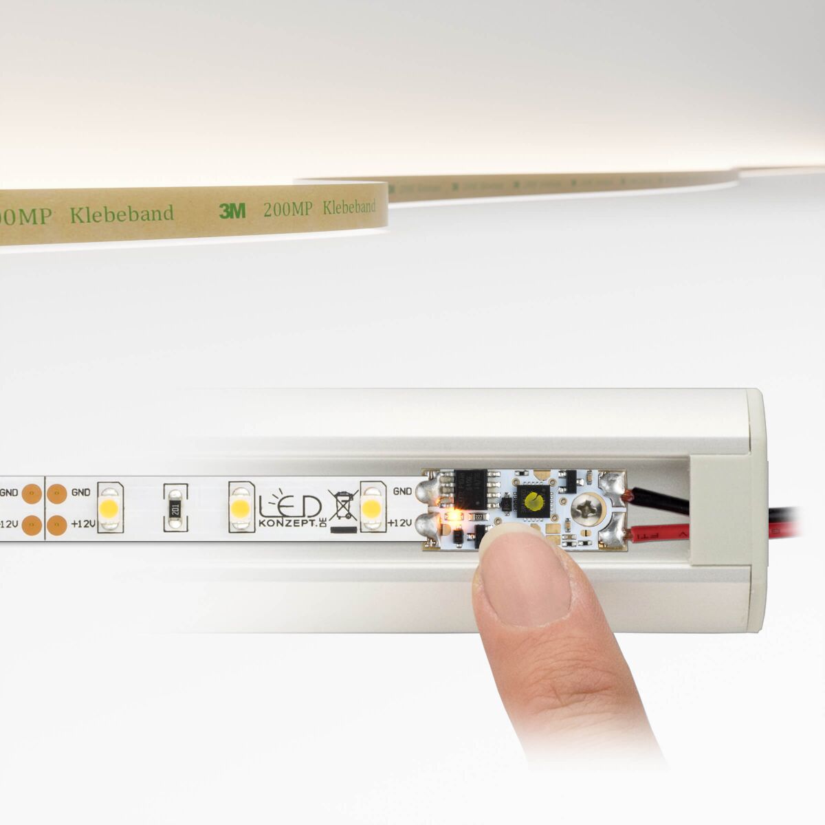 neutralweißer LED Streifen mit Profil Dimmer, 18,70 €