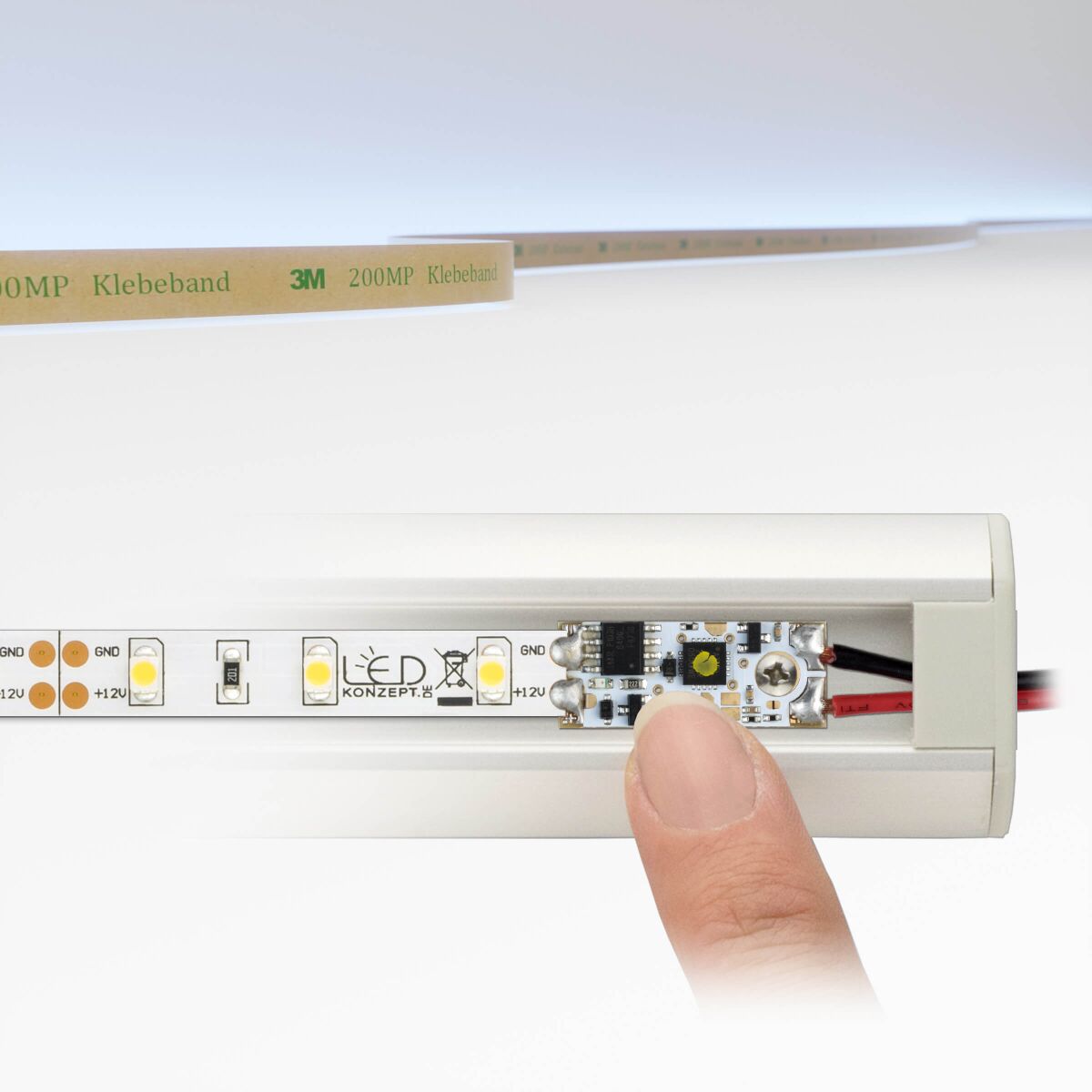 LED Streifen 12V kaltweiß 4W/m, 200cm, mit Dimmer , 32,40 €